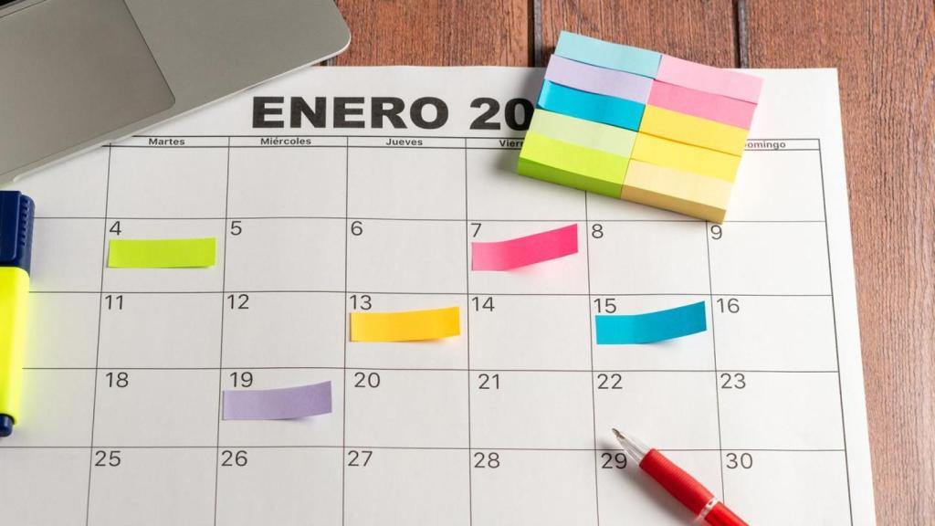 Un calendario de enero.