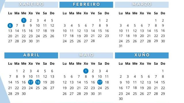 Calendario laboral de Galicia para 2025.