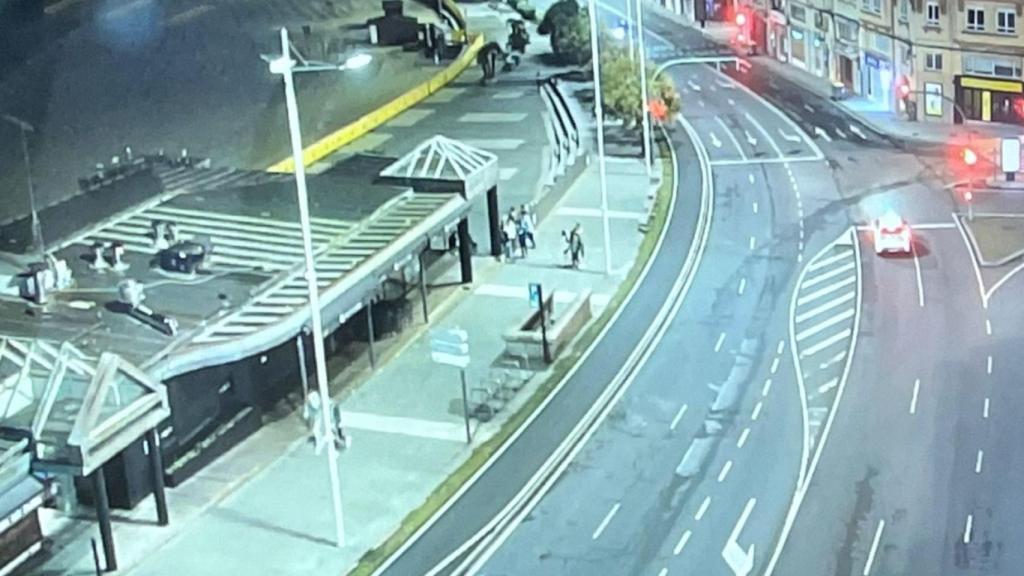 Cámara de la plaza de Portugal en A Coruña, mostrada en el juicio de Samuel Luiz