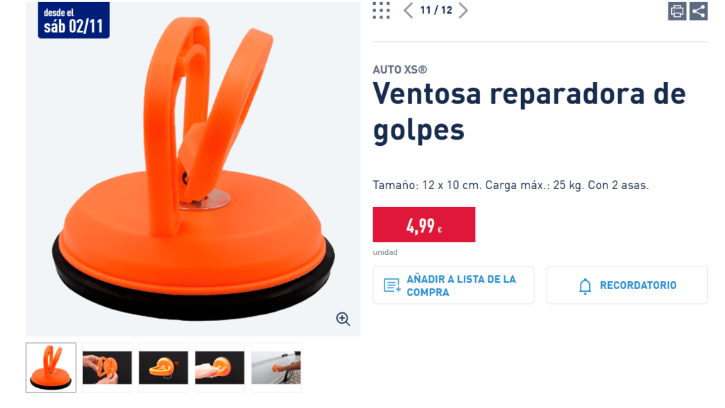 Ventosa reparadora de golpes.