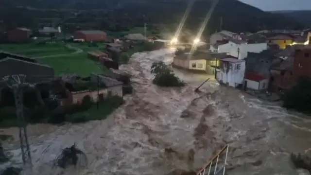 La DANA en Villar de los Navarros (Zaragoza)