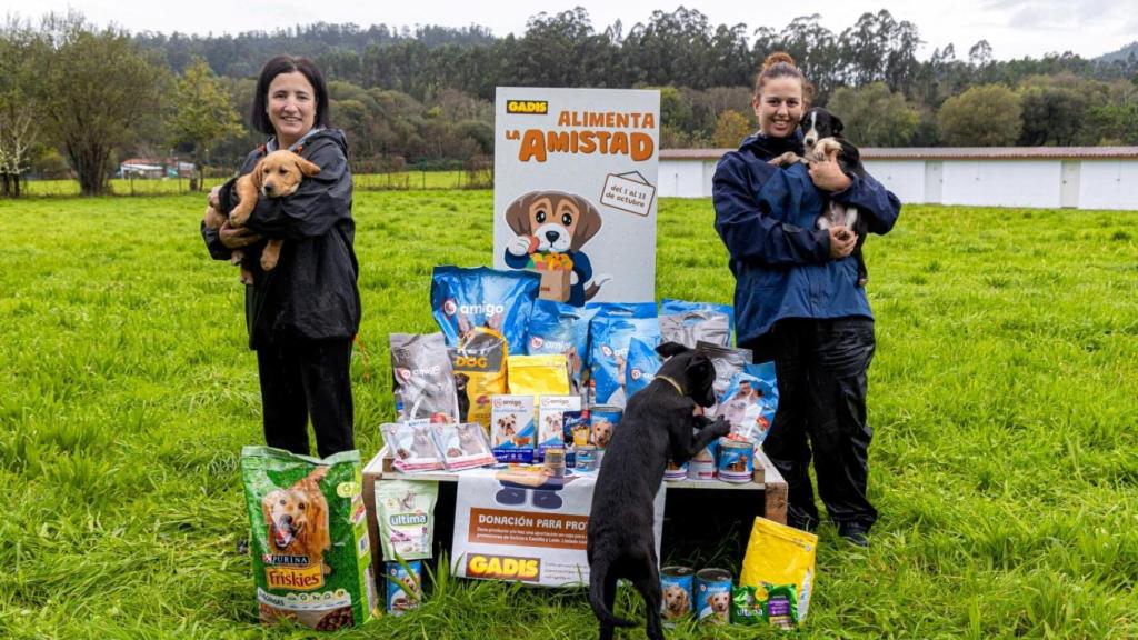 Imagen del reparto de productos por parte de Gadis entre las protectoras de animales