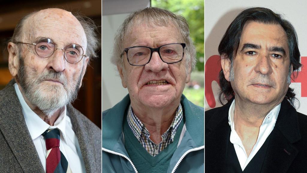 Los escritores Álvaro Pombo, Ian Gibson y Ángel Antonio Herrera, ganadores de los Premios de la Crítica de Madrid. Fotos: Europa Press