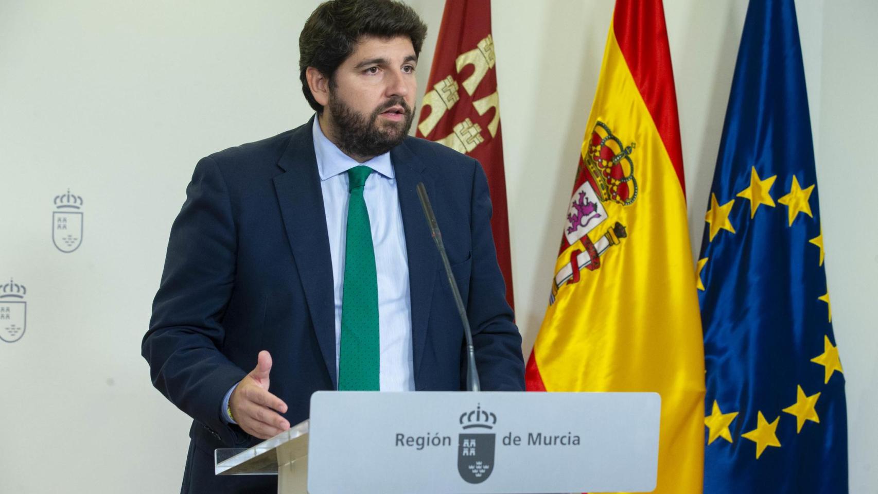 El presidente de la Región de Murcia, Fernando López Miras.