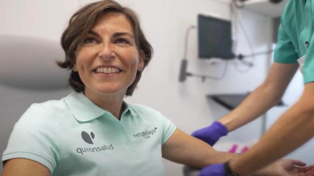 Almudena Sánchez en un momento de las pruebas médicas.