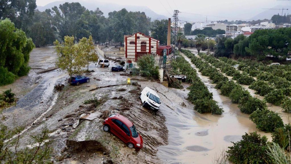 Así ha quedado una zona de Álora.