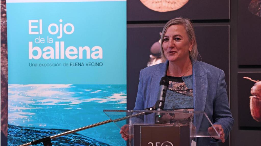 Elena Vecino Cordero durante la inauguración