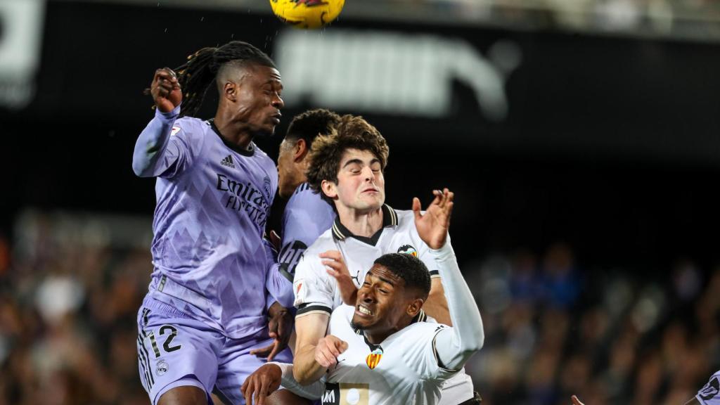 Camavinga, durante el Valencia - Real Madrid