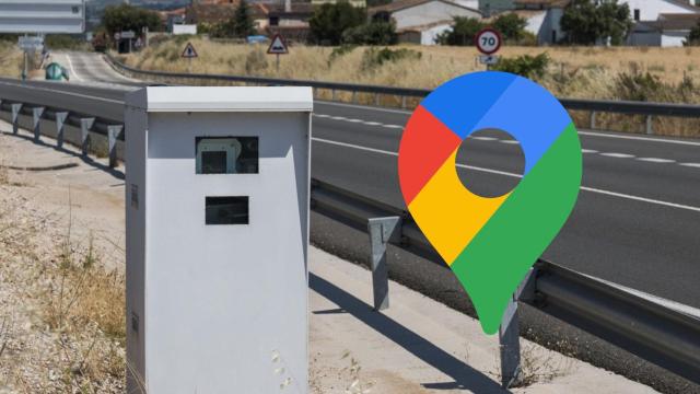 Un radar de velocidad con el icono de Google Maps