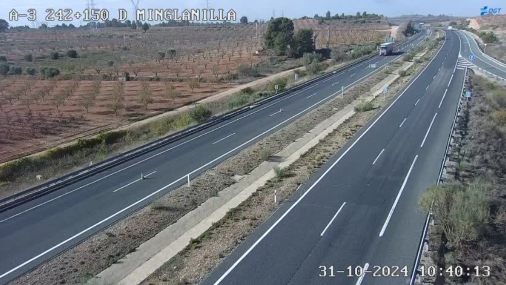 Aspecto de la A-3 a su paso por Minglanilla (Cuenca).