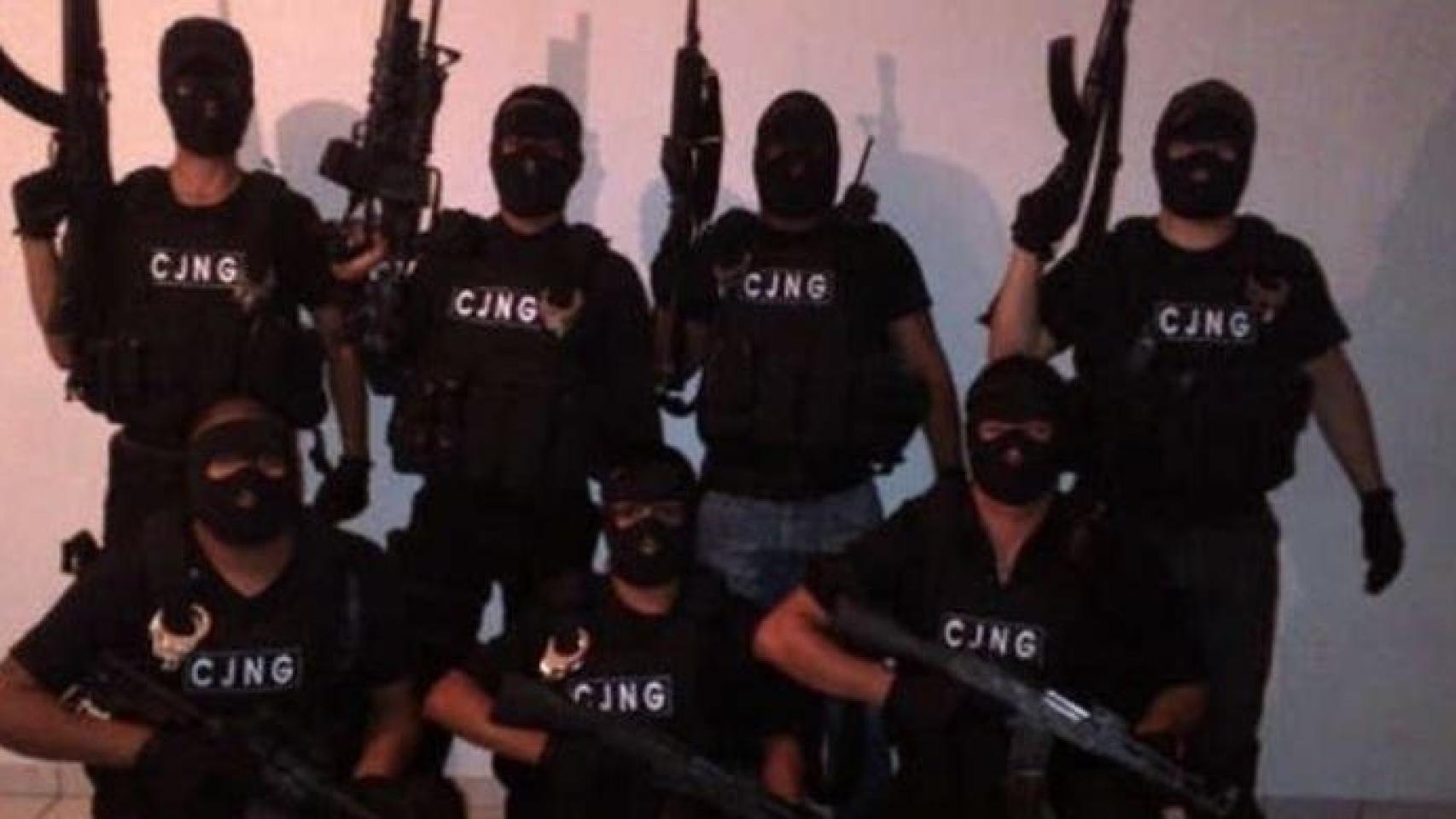 Imagen de integrantes del Cártel Jalisco Nueva Generación (CJNG).