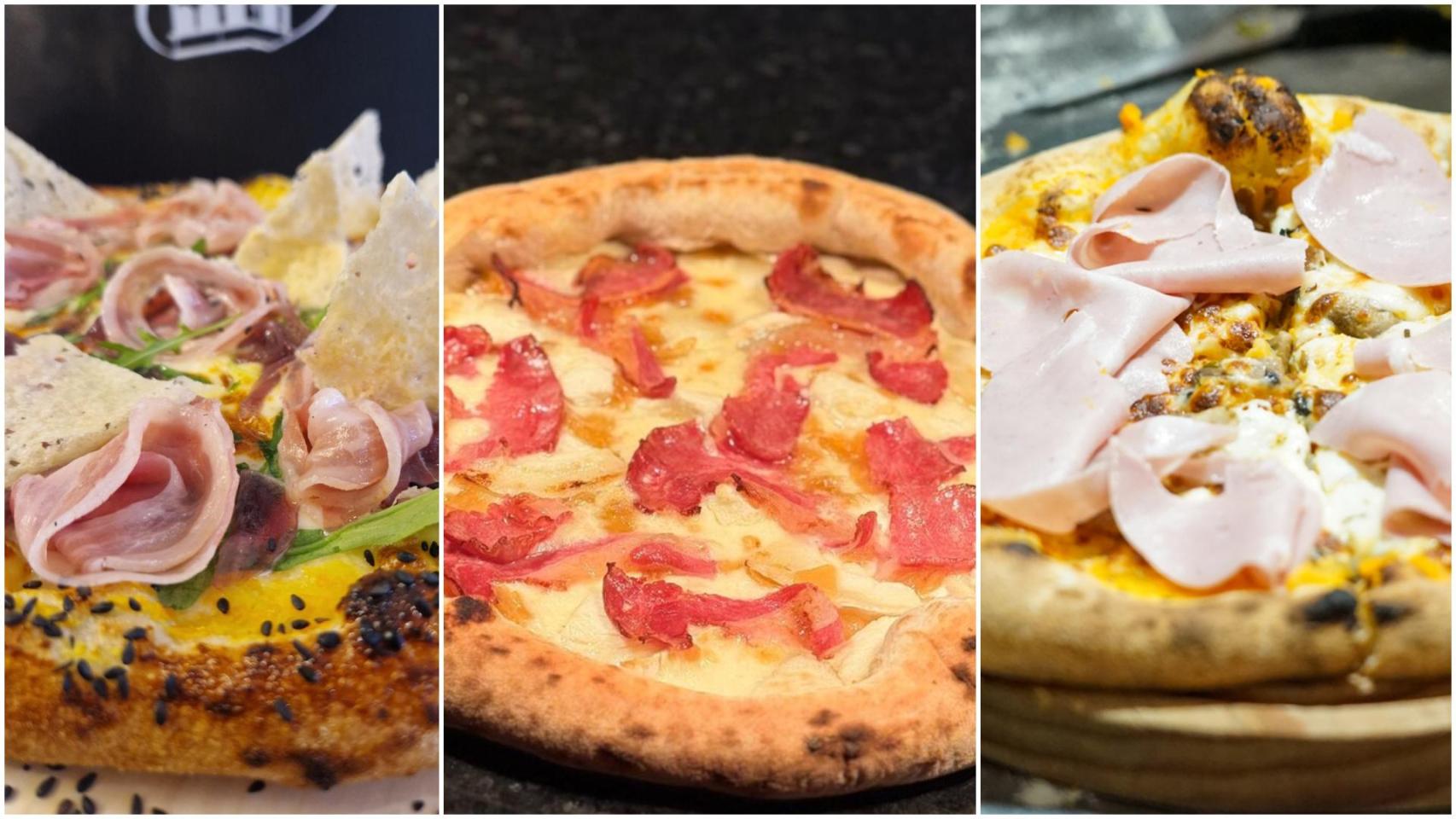 Tres de las pizzas que competirán en el Campeonato de España de Pizzas.