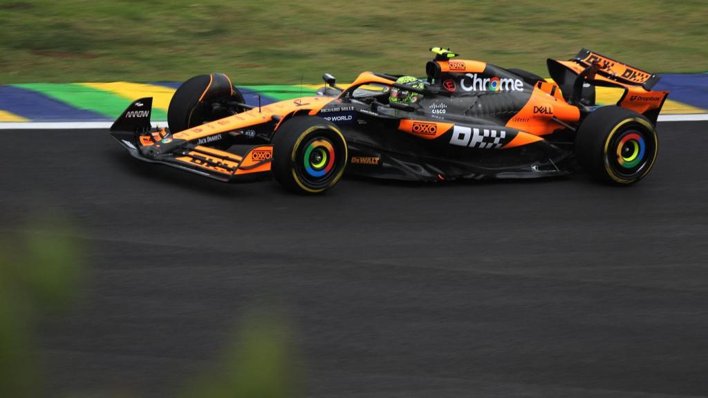 Lando Norris durante la primera sesión de clasificación al sprint.