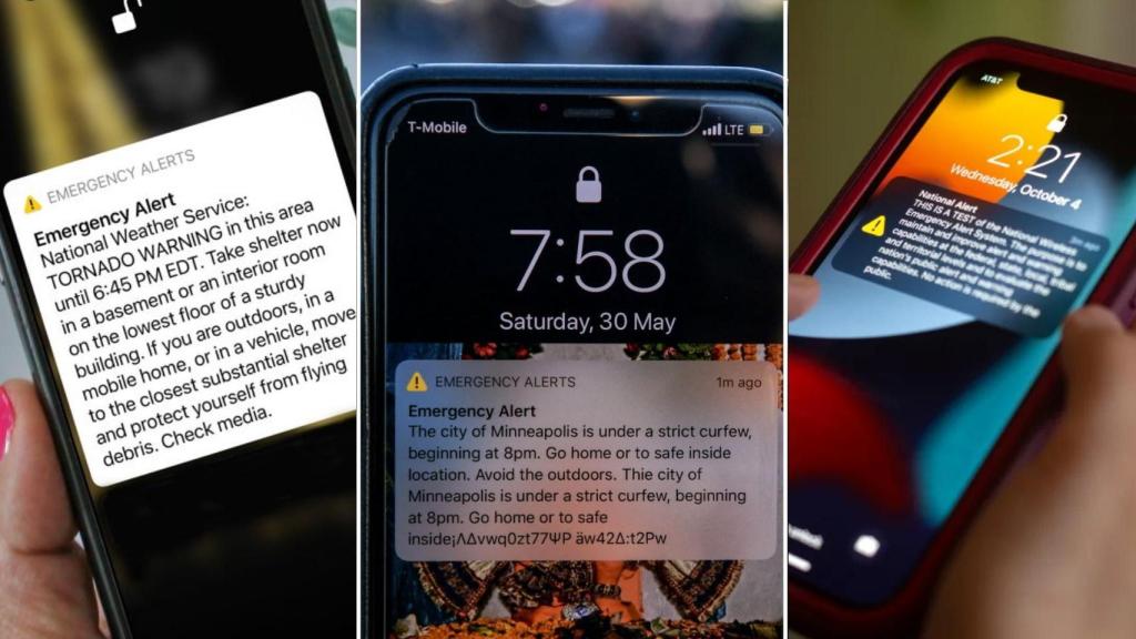 Varias alertas lanzadas por el sistema WEA en Estados Unidos.