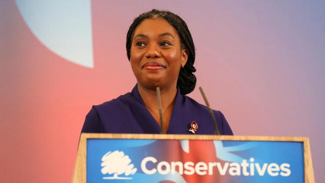 Kemi Badenoch el día que es elegida como nueva líder del Partido Conservador británico, en Londres, Gran Bretaña, el 2 de noviembre de 2024.