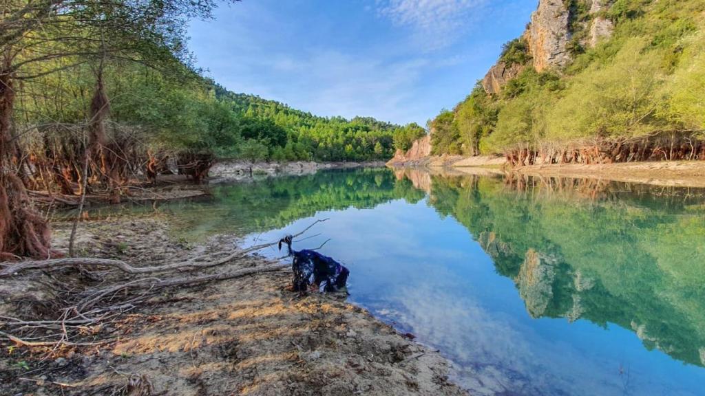 A través de estas recónditas colas del pantano de El Grado, se supone que se abastecía por lancha a alguno de los narcos.