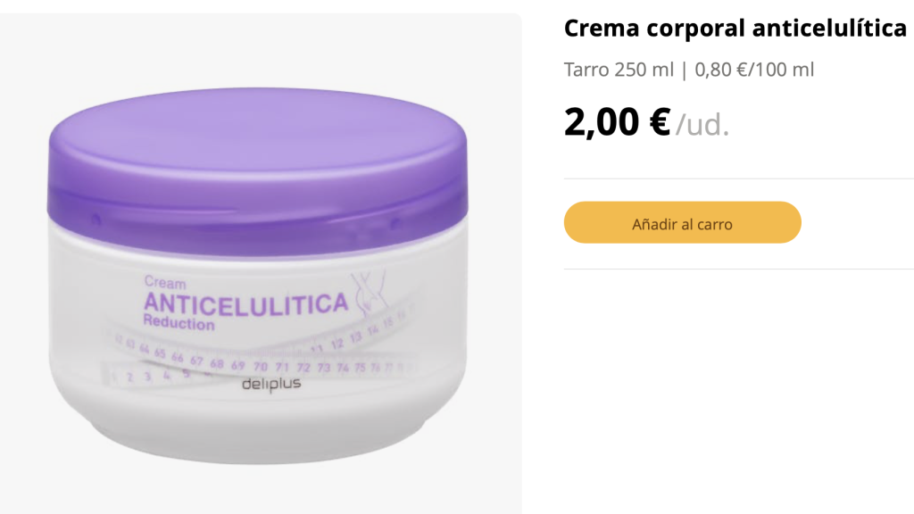 Crema corporal anticelulítica.