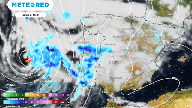 La aproximación de la tormenta Patty. Meteored.