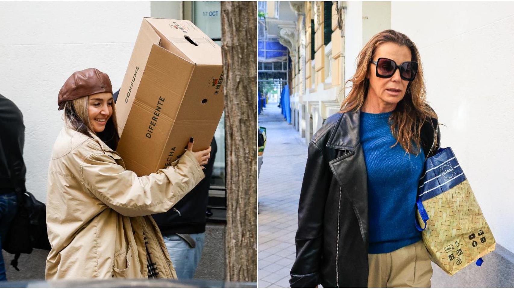 Lola Índigo y Mar Flores en la recogida de alimentos.