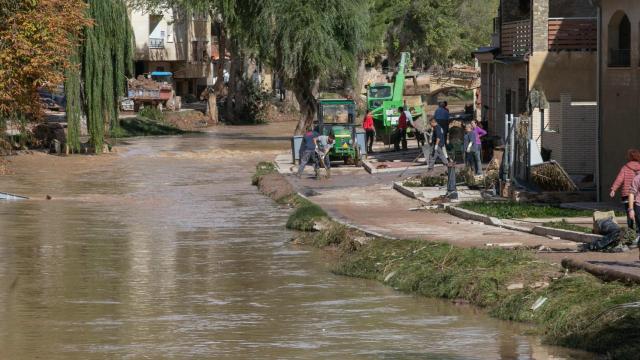 Inundaciones en la localidad conquense de Mira. Foto: Junta de Castilla-La Mancha.