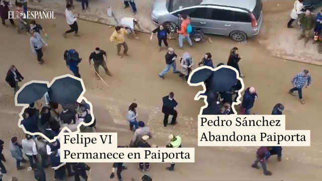 Sánchez abandona Paiporta