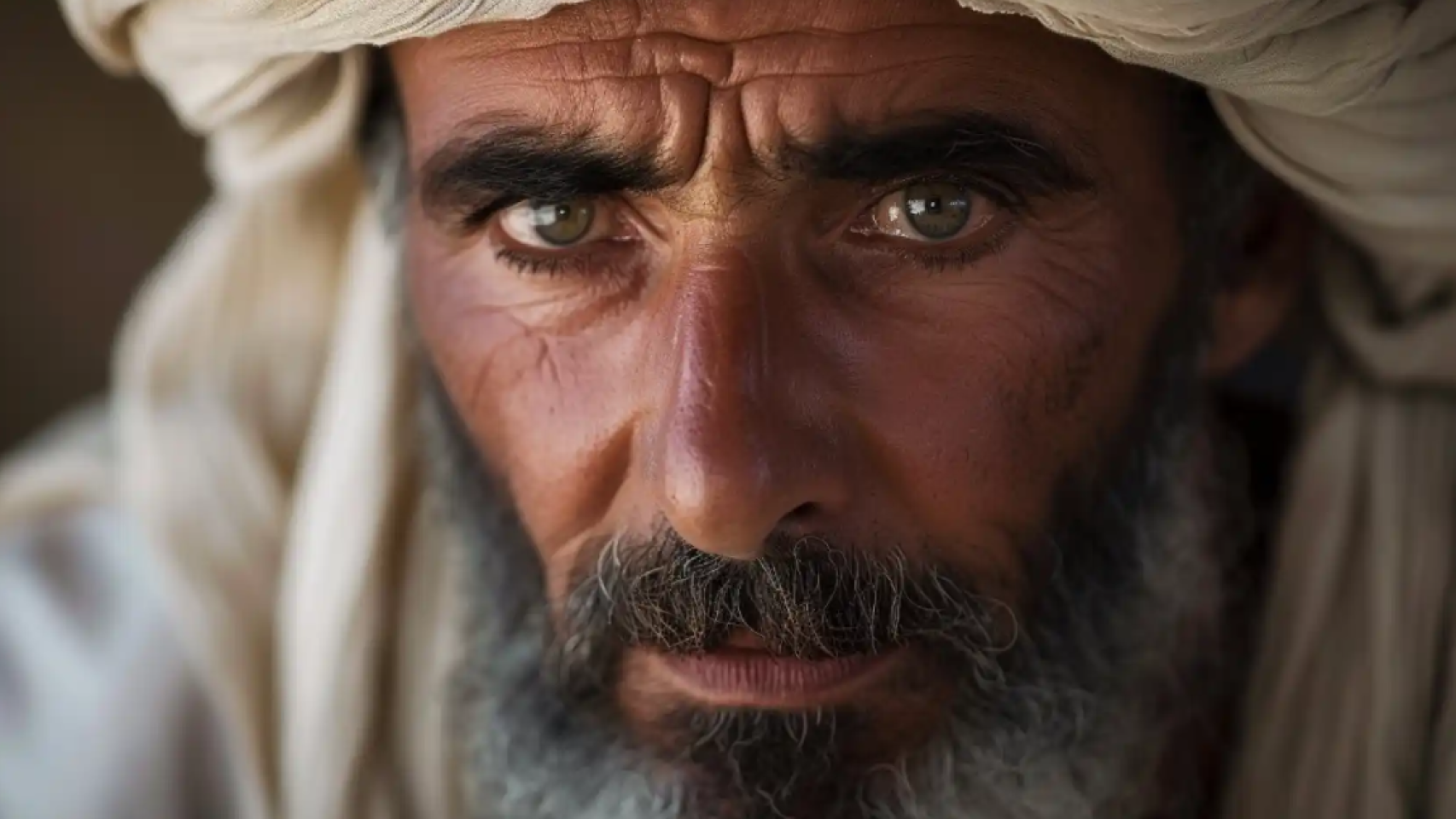 Rostro de un hombre árabe.