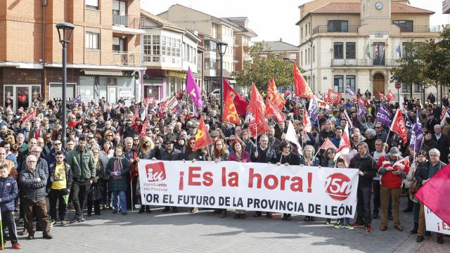 Imagen de una manifestación por el futuro de la provincia de León en 2019