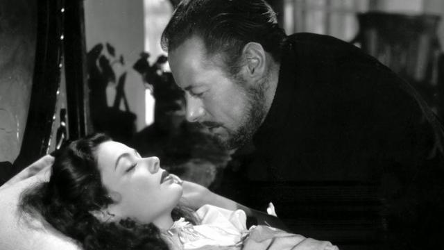 Gene Tierney como Lucy Muir y Rex Harrison como Daniel Gregg en 'El fantasma y la señora Muir'