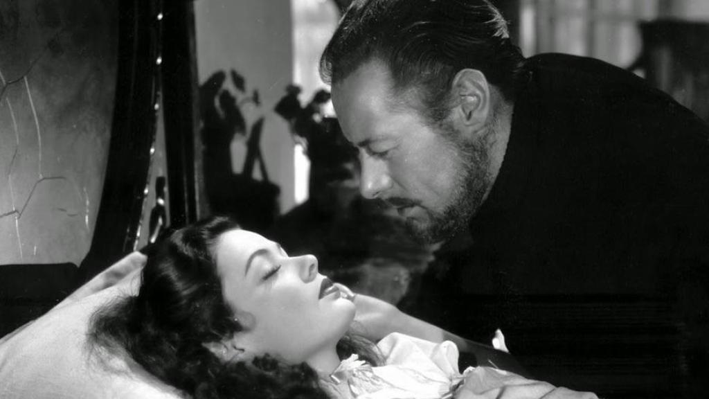 Gene Tierney como Lucy Muir y Rex Harrison como Daniel Gregg en 'El fantasma y la señora Muir'