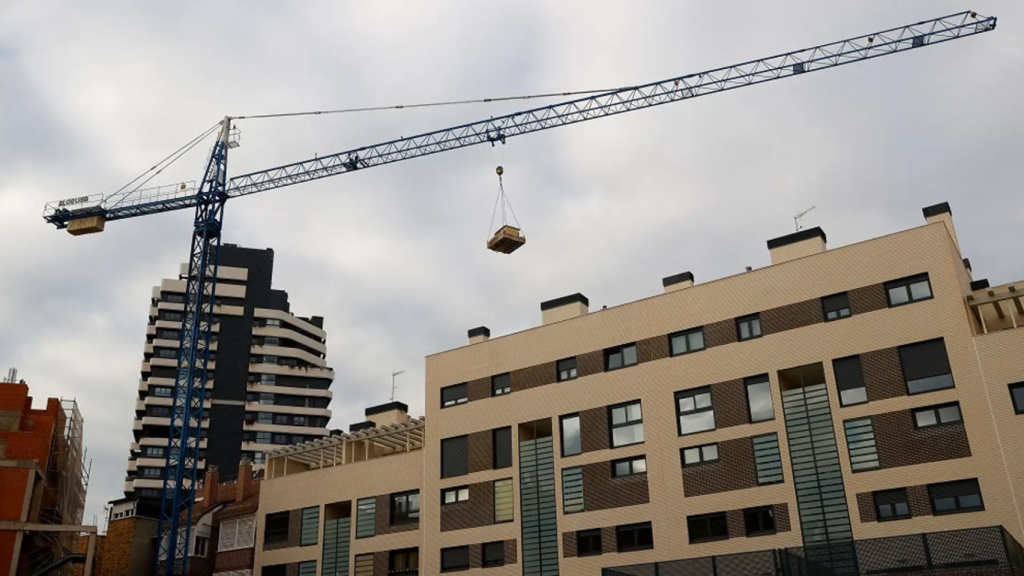 Bloque de viviendas en construcción en Madrid.