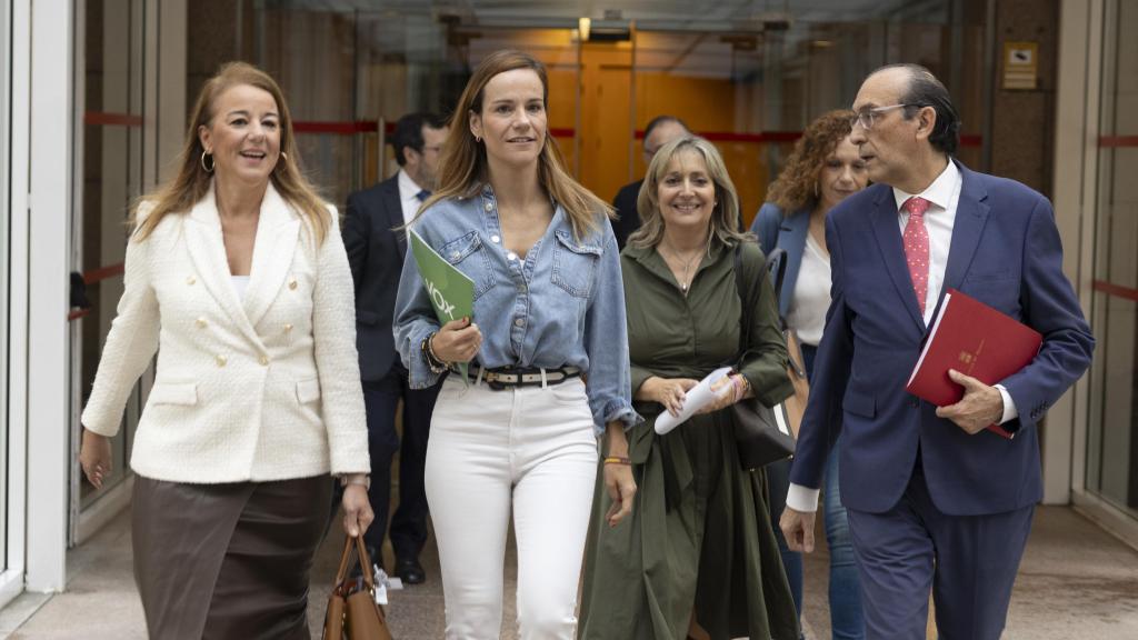 Isabel Pérez Moñino llega a la Asamblea de Madrid junto al resto de los diputados de Vox