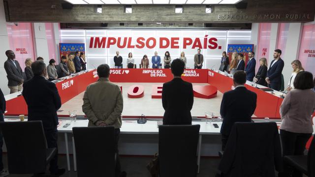 La Ejecutiva Federal del PSOE este lunes durante una reunión.