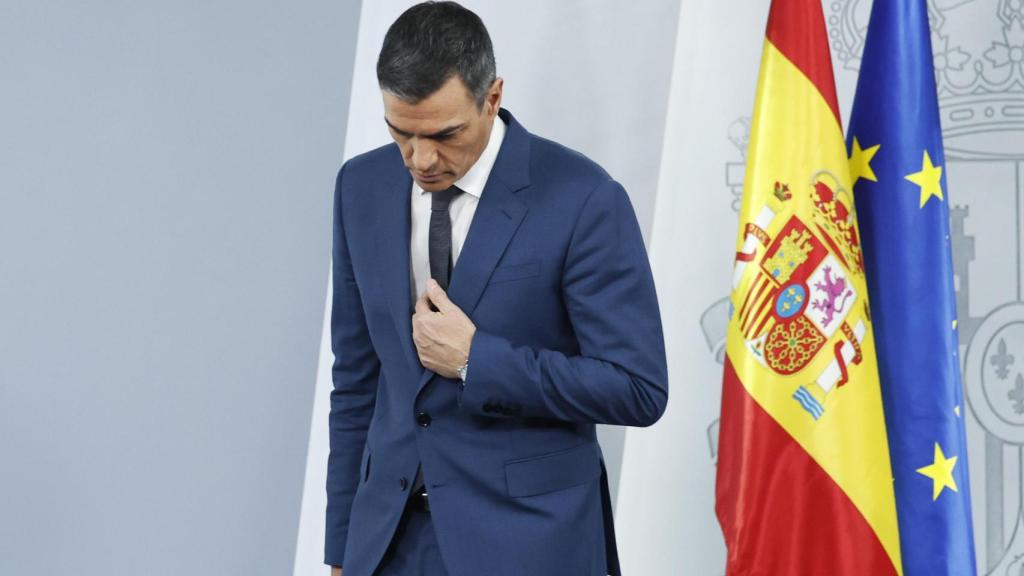 El presidente del Gobierno, Pedro Sánchez, este martes en Moncloa.