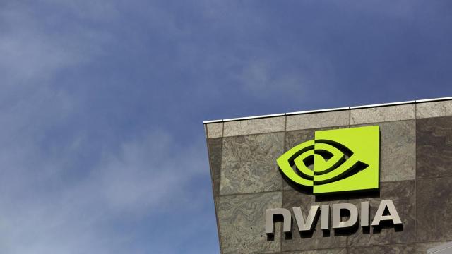 El logo de Nvidia en un edificio de Santa Clara, California.