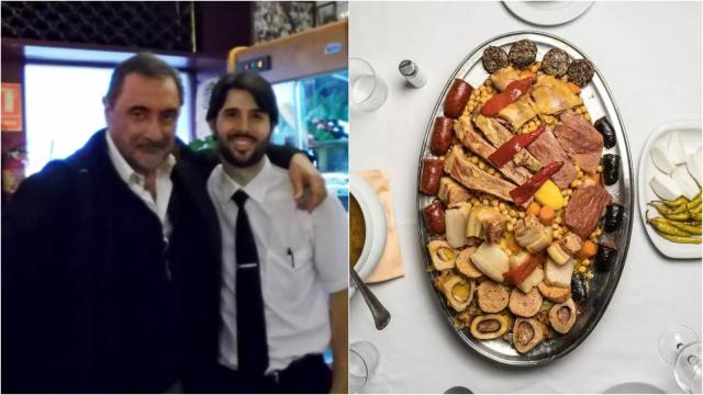 Carlos Herrera y el cocido de La Gran Tasca en Madrid.