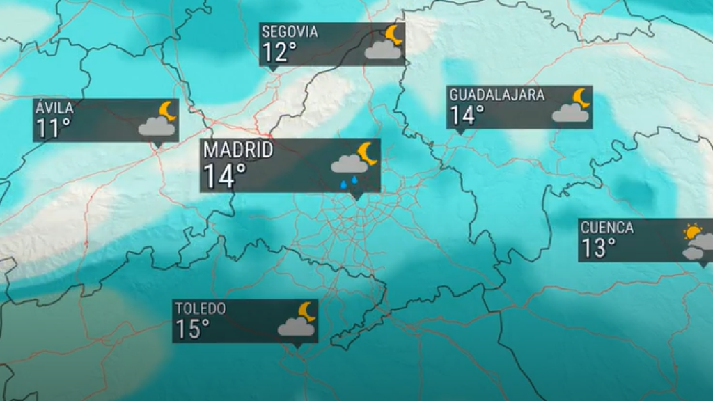 Previsión de la situación de Madrid para las próximas horas.