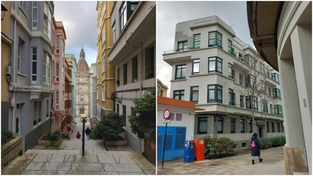 Un edificio de Tenreiro y Estellés en la Puerta de Aires de A Coruña