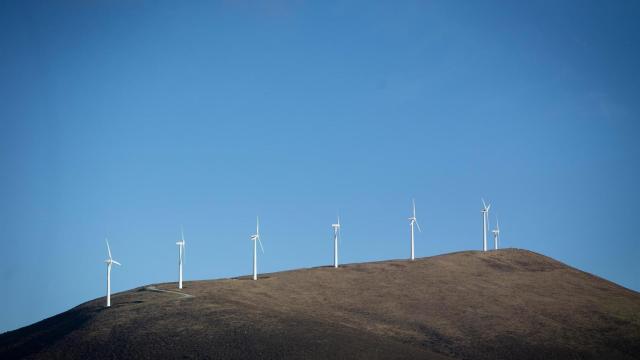 Aerogeneradores del parque eólico de Vilachá, en Lugo.