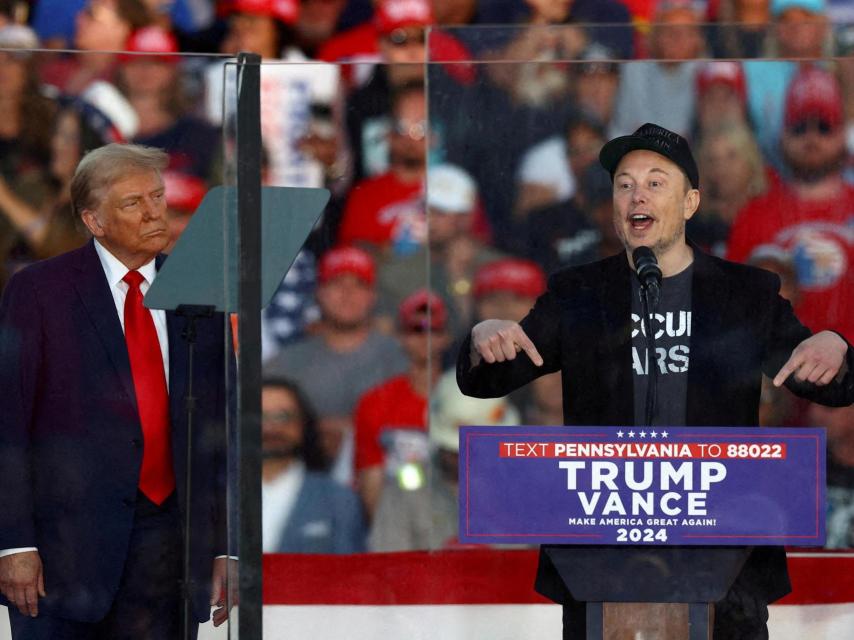 Elon Musk en un mitin con Trump durante la pasada campaña electoral.