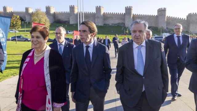 El expresidente del Gobierno José María Aznar este miércoles en Ávila