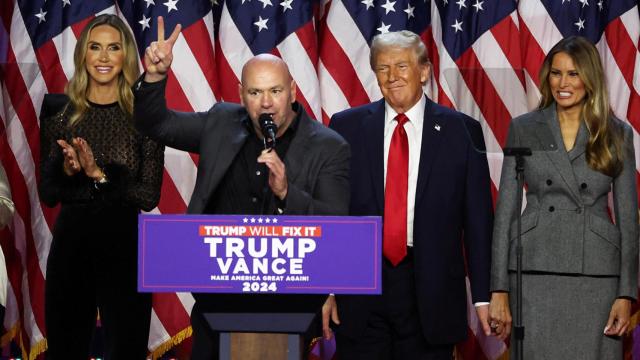 Dana White, durante su discurso en la celebración de Donald Trump tras su victoria electoral