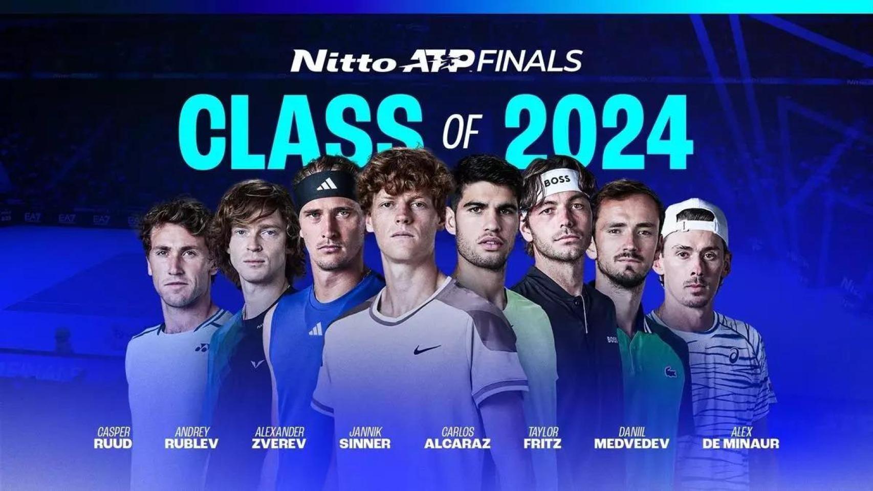 Los 8 tenistas de la ATP Finals 2024