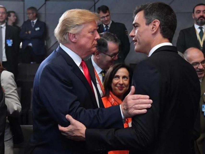 El presidente del Gobierno, Pedro Sánchez, y Donald Trump, en 2018.