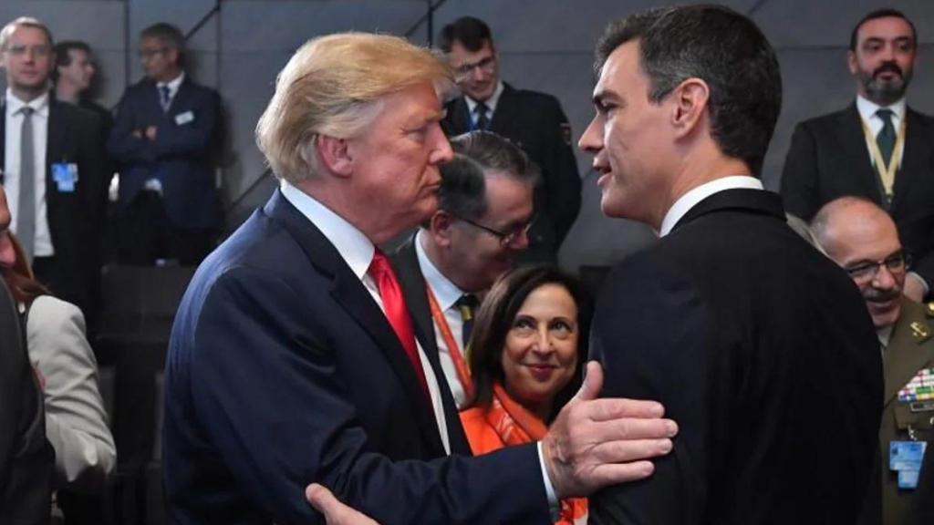 El presidente del Gobierno, Pedro Sánchez, y Donald Trump, en 2018.