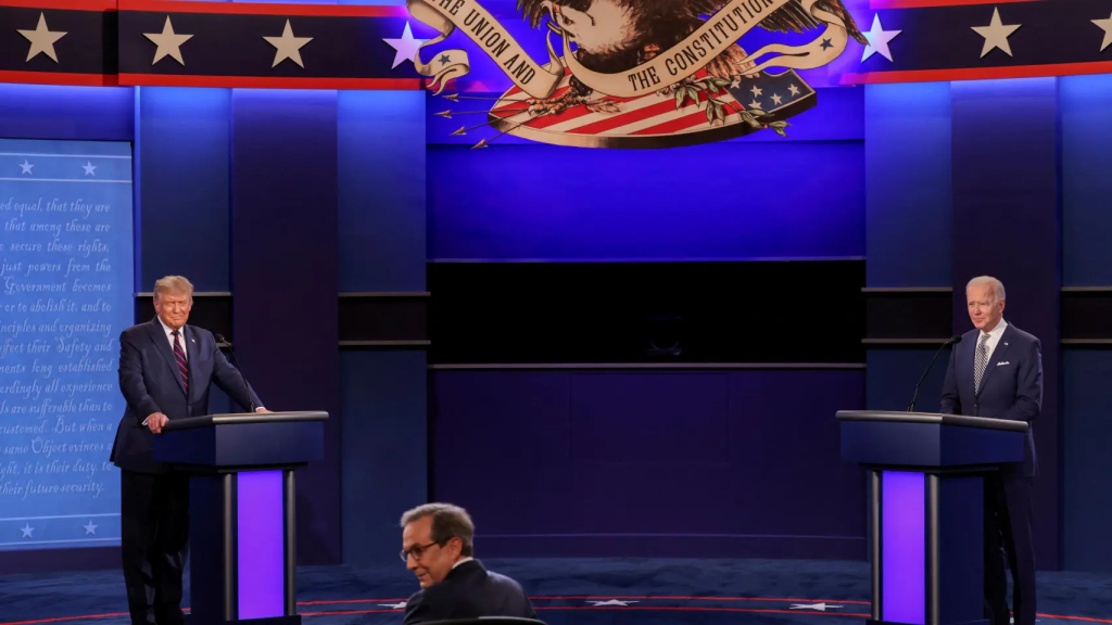 Trump y Biden durante el primer debate electoral de esta campaña.