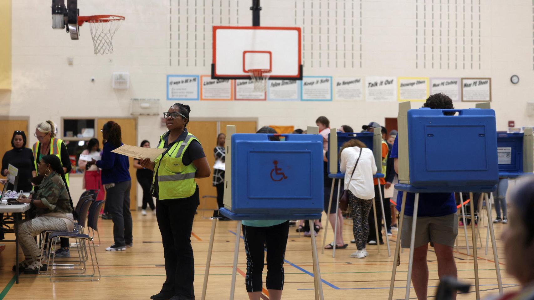 Un centro de votación en la jornada electoral en Estados Unidos.