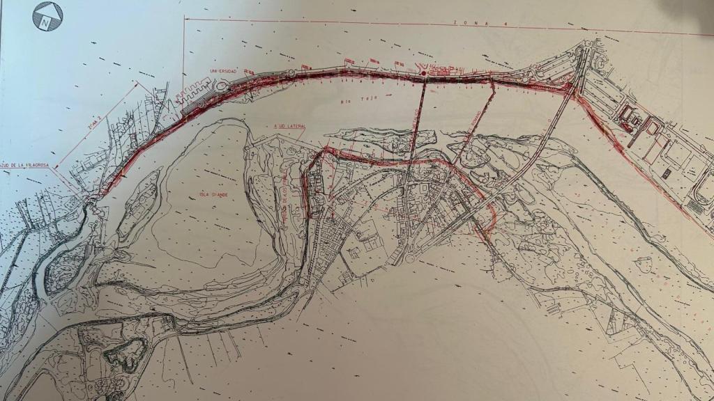 Plano del Plan de Riberas de Talavera. Foto: Memoria técnica.