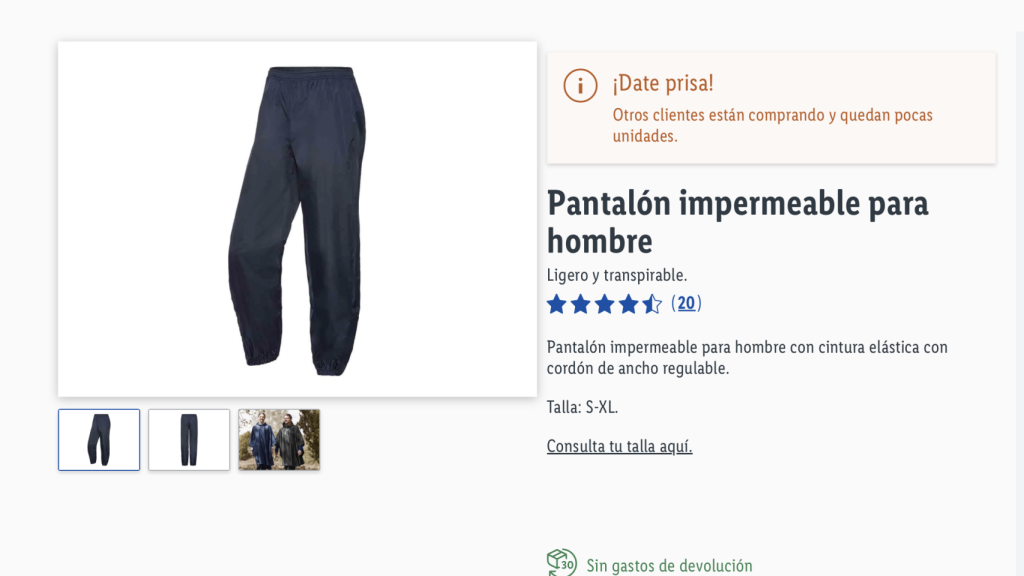 Pantalón impermeable.