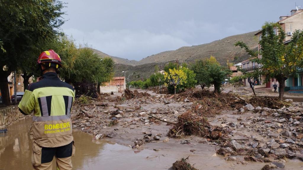 Las lluvias causaron auténticos estragos en municipios como Montalbán (Teruel).