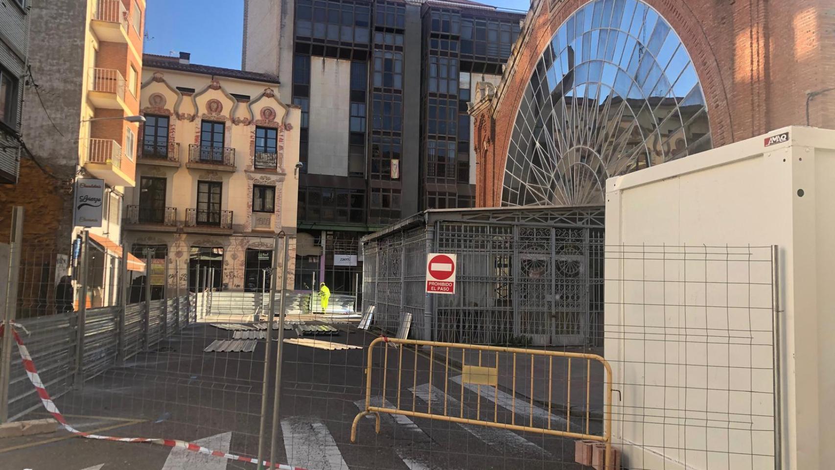 Imagen de las obras del Mercado de Abastos de Zamora